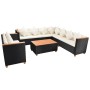 Set muebles de jardín 6 piezas y cojines ratán sintético negro de vidaXL, Conjuntos de jardín - Ref: Foro24-42996, Precio: 81...