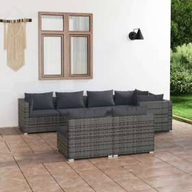 7-teiliges Gartenmöbel-Set und graue synthetische Rattankissen von , Gartensets - Ref: Foro24-3102389, Preis: 892,60 €, Rabat...