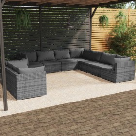 9-piece garden furniture set and gray synthetic rattan cushions by , Garden sets - Ref: Foro24-3102501, Price: 1,00 €, Discou...