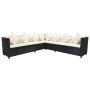 Set muebles de jardín 6 piezas y cojines ratán sintético negro de vidaXL, Conjuntos de jardín - Ref: Foro24-42996, Precio: 81...