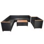 Set muebles de jardín 6 piezas y cojines ratán sintético negro de vidaXL, Conjuntos de jardín - Ref: Foro24-42996, Precio: 81...