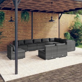 10-teiliges Gartenmöbel-Set und graue synthetische Rattankissen von , Gartensets - Ref: Foro24-3102597, Preis: 1,00 €, Rabatt: %