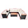 6-teiliges Gartenmöbel-Set und Kissen Kunstrattan schwarz von vidaXL, Gartensets - Ref: Foro24-42996, Preis: 815,14 €, Rabatt: %