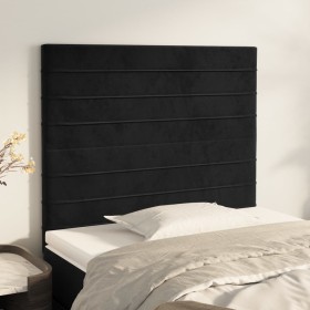 Cabeceros 2 unidades de terciopelo negro 90x5x78/88 cm de , Cabeceros y pies de cama - Ref: Foro24-3116510, Precio: 66,99 €, ...