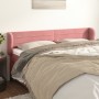 Pink velvet headboard 203x23x78/88 cm by , Headboards and footboards - Ref: Foro24-3117355, Price: 65,65 €, Discount: %