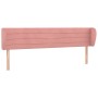 Pink velvet headboard 203x23x78/88 cm by , Headboards and footboards - Ref: Foro24-3117355, Price: 65,46 €, Discount: %