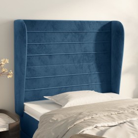 Headboard with dark blue velvet ears 93x23x118/128 cm by , Headboards and footboards - Ref: Foro24-3118136, Price: 84,88 €, D...