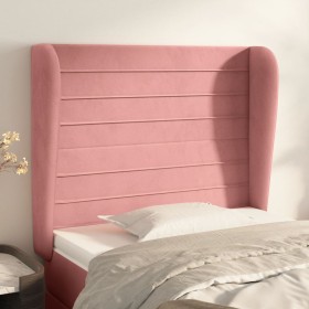 Cabecero con orejas de terciopelo rosa 103x23x118/128 cm de , Cabeceros y pies de cama - Ref: Foro24-3118143, Precio: 70,65 €...