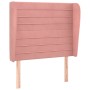 Cabecero con orejas de terciopelo rosa 103x23x118/128 cm de , Cabeceros y pies de cama - Ref: Foro24-3118143, Precio: 75,40 €...