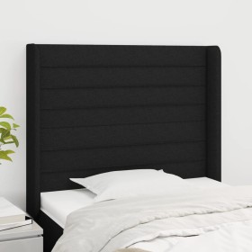 Cabecero con orejas de tela negro 103x16x118/128 cm de , Cabeceros y pies de cama - Ref: Foro24-3119712, Precio: 78,17 €, Des...