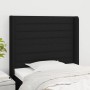 Cabecero con orejas de tela negro 103x16x118/128 cm de , Cabeceros y pies de cama - Ref: Foro24-3119712, Precio: 83,44 €, Des...