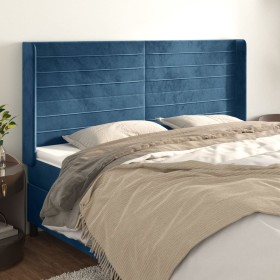 Headboard with dark blue velvet ears 183x16x118/128 cm by , Headboards and footboards - Ref: Foro24-3119784, Price: 124,99 €,...