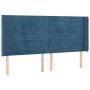 Headboard with dark blue velvet ears 183x16x118/128 cm by , Headboards and footboards - Ref: Foro24-3119784, Price: 124,99 €,...