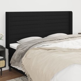 Headboard with black fabric ears 203x16x118/128 cm by , Headboards and footboards - Ref: Foro24-3119744, Price: 136,62 €, Dis...