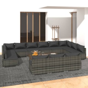 13-piece garden furniture set and gray synthetic rattan cushions by , Garden sets - Ref: Foro24-3102157, Price: 1,00 €, Disco...