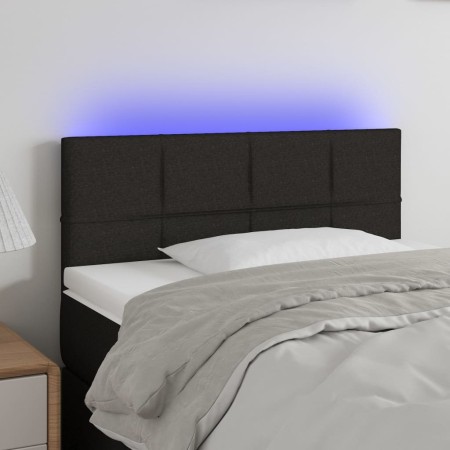 Cabecero con LED de tela negro 90x5x78/88 cm de , Cabeceros y pies de cama - Ref: Foro24-3121596, Precio: 46,23 €, Descuento: %