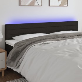 Black fabric headboard with LED 200x5x78/88 cm by , Headboards and footboards - Ref: Foro24-3121776, Price: 76,04 €, Discount: %