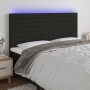 Cabecero con luces LED tela negro 200x5x118/128 cm de , Cabeceros y pies de cama - Ref: Foro24-3122588, Precio: 140,52 €, Des...