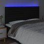 Cabecero con luces LED tela negro 200x5x118/128 cm de , Cabeceros y pies de cama - Ref: Foro24-3122588, Precio: 140,52 €, Des...