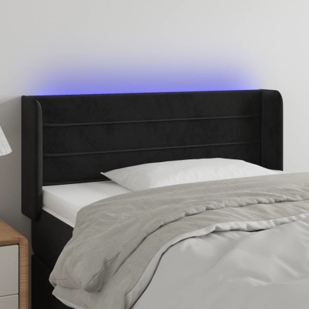 Black velvet headboard with LED 93x16x78/88 cm by , Headboards and footboards - Ref: Foro24-3123414, Price: 60,12 €, Discount: %