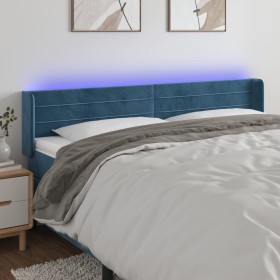 Dark blue velvet LED headboard 183x16x78/88 cm by , Headboards and footboards - Ref: Foro24-3123440, Price: 76,99 €, Discount: %