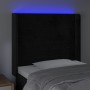 Black velvet headboard with LED 93x16x118/128 cm by , Headboards and footboards - Ref: Foro24-3124226, Price: 93,99 €, Discou...