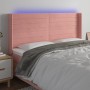 Cabecero con LED de terciopelo rosa 183x16x118/128 cm de , Cabeceros y pies de cama - Ref: Foro24-3124253, Precio: 141,53 €, ...