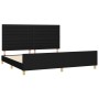 Estructura de cama con cabecero de tela negro 200x200 cm de , Camas y somieres - Ref: Foro24-3125164, Precio: 245,09 €, Descu...