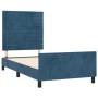 Dark blue velvet bed frame with headboard 90x190 cm by , Beds and slatted bases - Ref: Foro24-3125792, Price: 156,08 €, Disco...