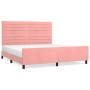 Estructura de cama con cabecero de terciopelo rosa 180x200 cm de , Camas y somieres - Ref: Foro24-3125835, Precio: 222,99 €, ...