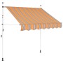 Toldo manual retráctil 200 cm amarillo y azul rayas de vidaXL, Toldos - Ref: Foro24-43226, Precio: 78,92 €, Descuento: %