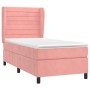 Box spring bed with pink velvet mattress 100x200 cm by , Beds and slatted bases - Ref: Foro24-3129260, Price: 370,91 €, Disco...