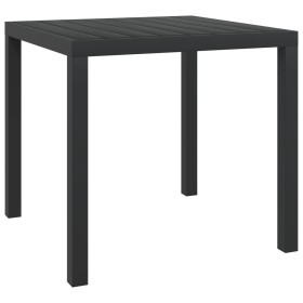 Black aluminum and WPC garden table 80x80x74 cm by vidaXL, Garden tables - Ref: Foro24-42790, Price: 143,92 €, Discount: %