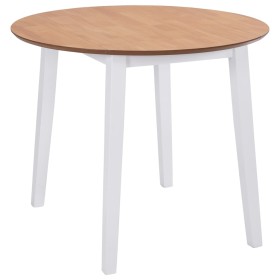 Round white MDF drop-leaf table by vidaXL, Kitchen and dining tables - Ref: Foro24-245370, Price: 137,99 €, Discount: %