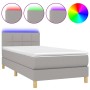 Cama box spring con colchón tela y LED gris claro 80x200 cm de , Camas y somieres - Ref: Foro24-3133669, Precio: 274,82 €, De...