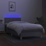 Cama box spring con colchón tela y LED gris claro 80x200 cm de , Camas y somieres - Ref: Foro24-3133669, Precio: 274,82 €, De...