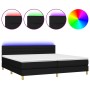 Box spring bed with LED mattress black fabric 200x200 cm by , Beds and slatted bases - Ref: Foro24-3133823, Price: 573,31 €, ...