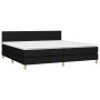 Cama box spring con colchón LED tela negro 200x200 cm de , Camas y somieres - Ref: Foro24-3133823, Precio: 573,31 €, Descuent...