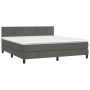 Cama box spring colchón y LED terciopelo gris oscuro 180x200 cm de , Camas y somieres - Ref: Foro24-3134478, Precio: 537,97 €...