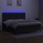 Box spring bed mattress and LED lights black fabric 200x200 cm by , Beds and slatted bases - Ref: Foro24-3134983, Price: 664,...