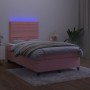 Cama box spring colchón y LED terciopelo rosa 120x200 cm de , Camas y somieres - Ref: Foro24-3136178, Precio: 440,16 €, Descu...