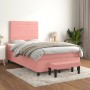 Box spring bed with pink velvet mattress 120x200 cm by , Beds and slatted bases - Ref: Foro24-3137898, Price: 471,52 €, Disco...