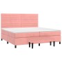 Box spring bed with pink velvet mattress 200x200 cm by , Beds and slatted bases - Ref: Foro24-3137928, Price: 620,99 €, Disco...