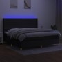 Box spring bed mattress and LED lights black fabric 200x200 cm by , Beds and slatted bases - Ref: Foro24-3138983, Price: 714,...