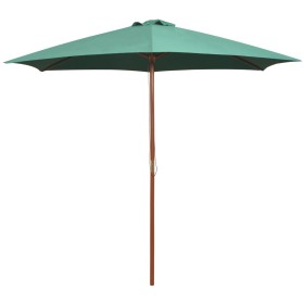 Sombrilla con palo de madera 270x270 cm verde de vidaXL, Sombrillas - Ref: Foro24-42961, Precio: 60,99 €, Descuento: %