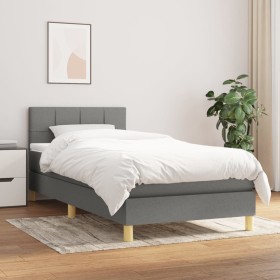 Box spring bed with dark gray fabric mattress 90x190 cm by , Beds and slatted bases - Ref: Foro24-3140578, Price: 291,26 €, D...