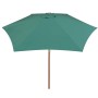 Sombrilla con palo de madera 270x270 cm verde de vidaXL, Sombrillas - Ref: Foro24-42961, Precio: 64,18 €, Descuento: %