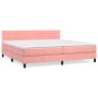 Box spring bed with pink velvet mattress 200x200 cm by , Beds and slatted bases - Ref: Foro24-3141388, Price: 531,24 €, Disco...