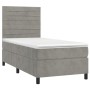 Box spring bed with light gray velvet mattress 90x190 cm by , Beds and slatted bases - Ref: Foro24-3143061, Price: 339,76 €, ...