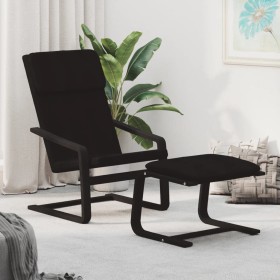 Sillón de relax con taburete tela negro de , Sillones - Ref: Foro24-3154419, Precio: 146,99 €, Descuento: %